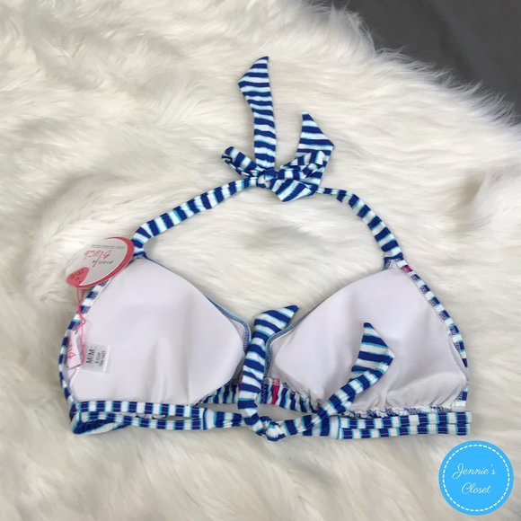 Profile Blush Gottex Navy Stripe Halter Bikini Top - Picture 5 of 16